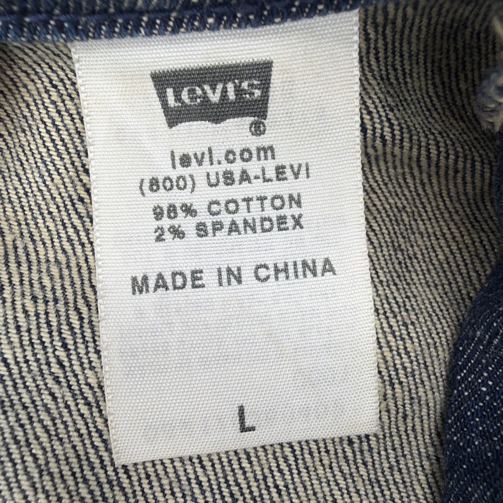 Levis Strauss Jacket Womens Large Blue Denim 2 Button Waist Stretch Button Up - Picture 5 of 12